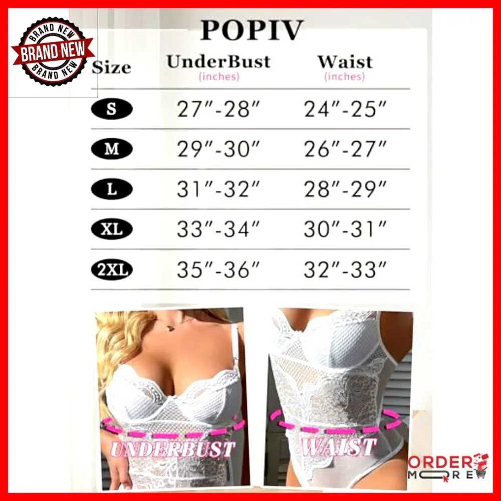 Lace Underwire Bodysuit One Piece Teddy Corset Top for Women